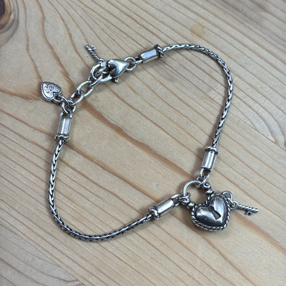 Brighton Silver Heart and Key Bracelet - Picture 4 of 5